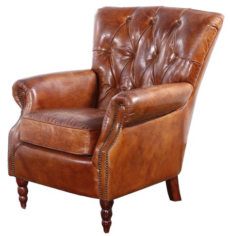 Elegant and Comfortable Vintage Distressed Leather Armchair