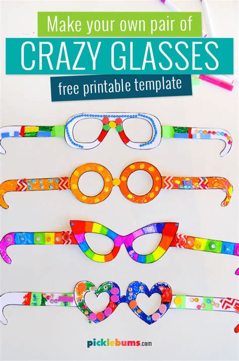 Fabulous Free Printable Paper Glasses Template! - Picklebums