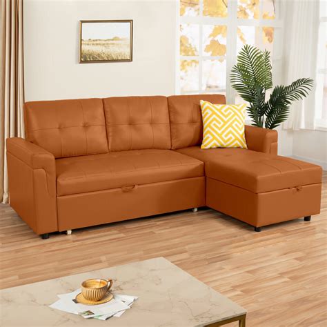 Leather Chaise Sofa Bed With Storage | Cabinets Matttroy