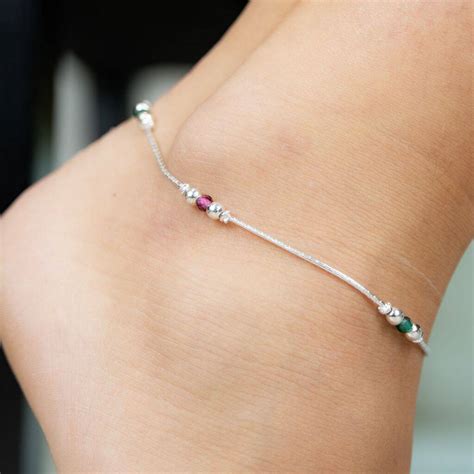 Pure Silver Colourful Beaded Payal Anklet By The Colourful Aura