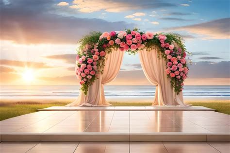 Premium Photo | Wedding ceremony on the beach with flowers