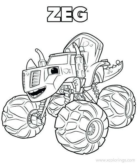 Zeg from Blaze and the Monster Machines Coloring Pages - XColorings.com