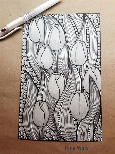 flower doodles easy zentangle patterns #flower #doodles #easy flower ...