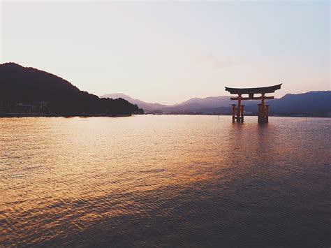 HD wallpaper: Religious, Itsukushima Gate, Artistic, Horizon, Japanese ...