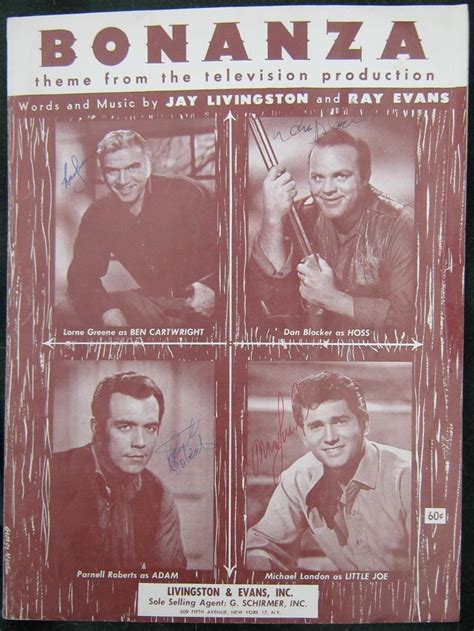 Bonanza" Cast Two Signed Items Sheet Music For "Bonanza" Theme Song ... | Bonanza tv show, Lorne ...