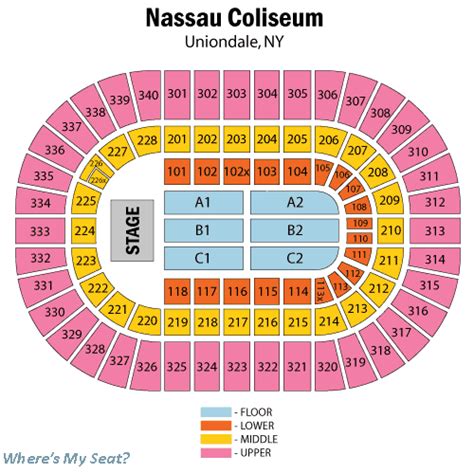 Nassau Veterans Memorial Coliseum, Uniondale NY - Seating Chart View