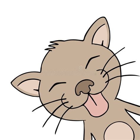 Funny cat with tongue out stock vector. Illustration of face - 135534511