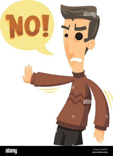 man saying no cartoon illustration Stock Vector Image & Art - Alamy