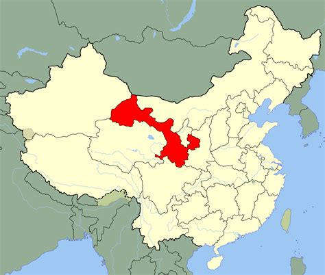 China Gansu Location Map - Mapsof.Net