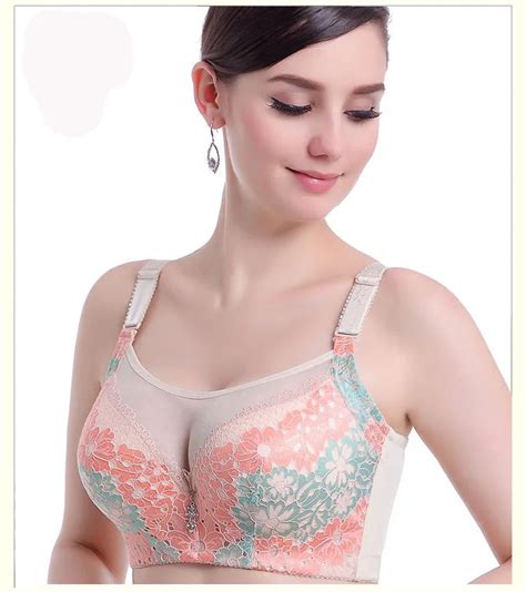 Plus Size Bras Push up Large Cup 36 38 40 42 44 C D DD bra sexy lace women mother underwear ...