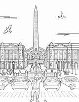 Kids N Funcom  Coloring page Cities place De La Concorde sketch template