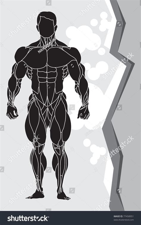 Vector Illustration Of A Strong Man Silhouette - 77458951 : Shutterstock