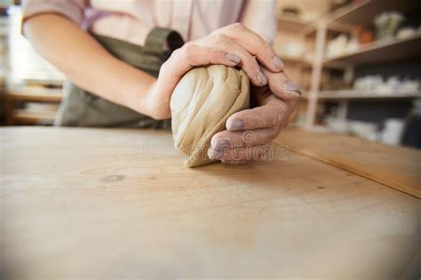 Female Potter Shaping Clay stock image. Image of hobby - 150125395