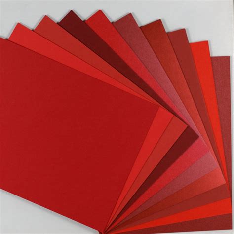 Crafters Pure Hues - Shades of RED 8.5 x 11 - (Cardstock) MIX Finish (10 colors / 5 each) - 50 ...