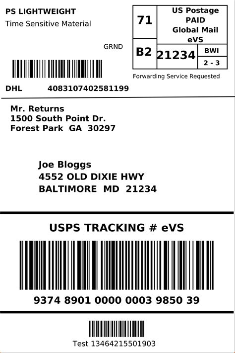 Return Label Template | printable label templates