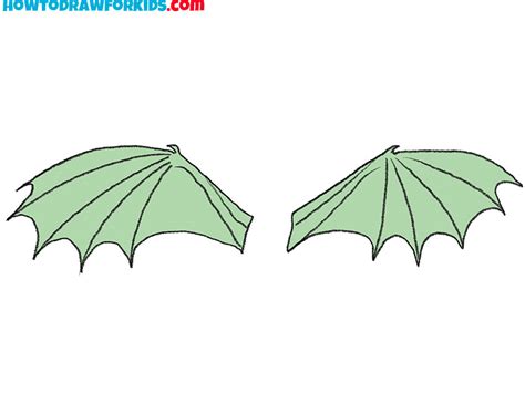 How to Draw Dragon Wings - Easy Drawing Tutorial For Kids