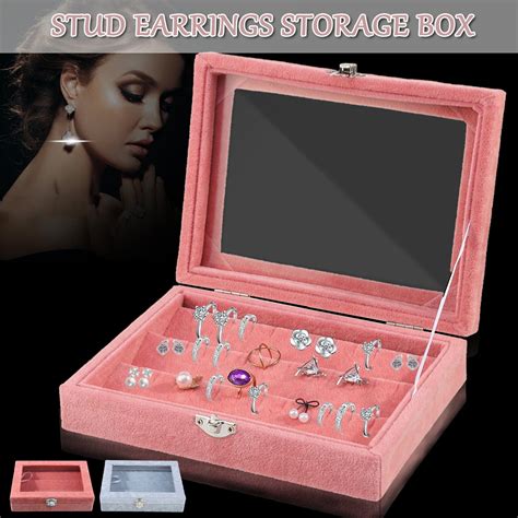 Jewellery Boxes & Organizers Fashion High-end Jewelry Box Necklace Ring Stud Earrings Storage ...
