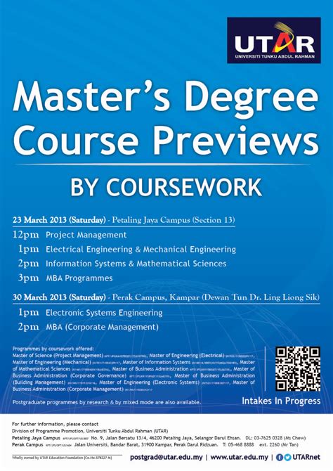 UTAR Part Time MBA Study Diary: Master's Degree Course Previews at UTAR