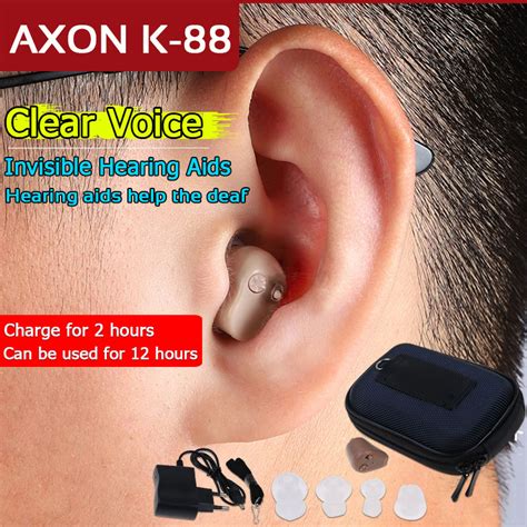 AXON K-88 Hearing Aid For Adult Original Hearing Aid Rechargeable Lnvisible Ear Sound Amplifier ...