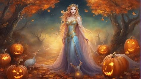 Halloween Lady, digital, art, fantasy, pumpkin, girl, princess, woman ...