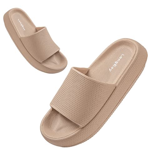 LongBay Unisex Cloud Slides for Women Men, Comfy Pillow Slippers with ...