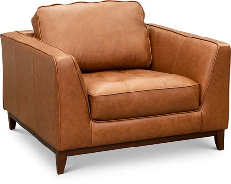 Modern Cognac Brown Leather Chair - Thompson | RC Willey