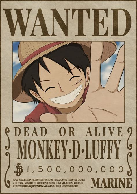 MONKEY D LUFFY bounty wanted poster one piece in 2021 | Luffy, One ...