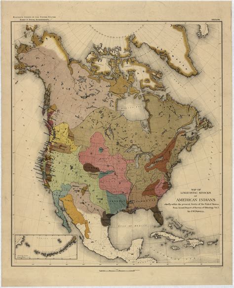 A Colorful Late-19th-Century Map of Native American Languages | Native american language, Native ...