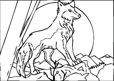 Wolf Howling At The Moon Coloring Pages at GetColorings.com | Free ...