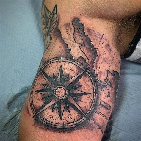 Past Times Tattoo Parlour on Instagram: “Compass & map design added to ...