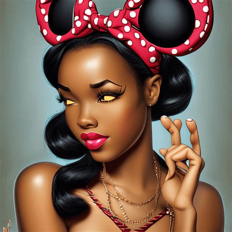 Beautiful African American Disney Princess Pin Up Model · Creative Fabrica