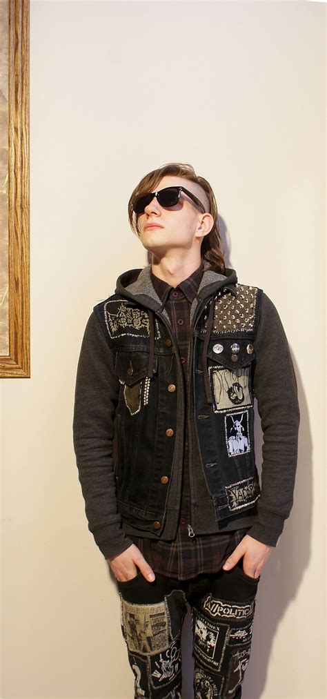 so what? i wear dude clothes sometimes. it looks cool. | Punk jackets, Punk outfits, Punk