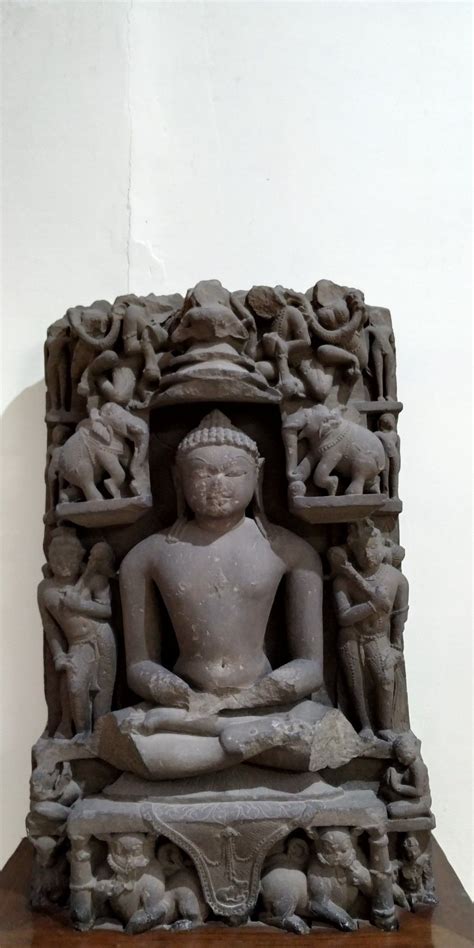 Sculpture of Aadinath, 11th Century CE, District Jabalpur, Rani Durgavati Museum, Jabalpur ...