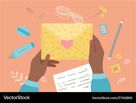 Cartoon letter writing hand prepare letters Vector Image