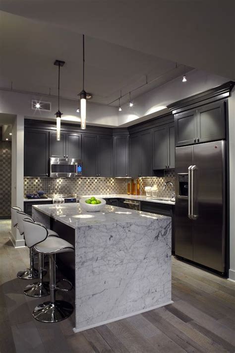 32 Trendy And Chic Waterfall Countertop Ideas | Modern kitchen design, Interior design kitchen ...