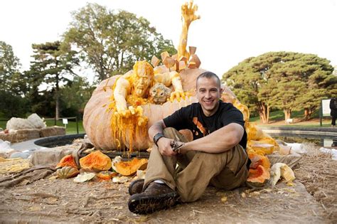 Ray Villafane Carves the World's Heaviest Pumpkins Into Zombies