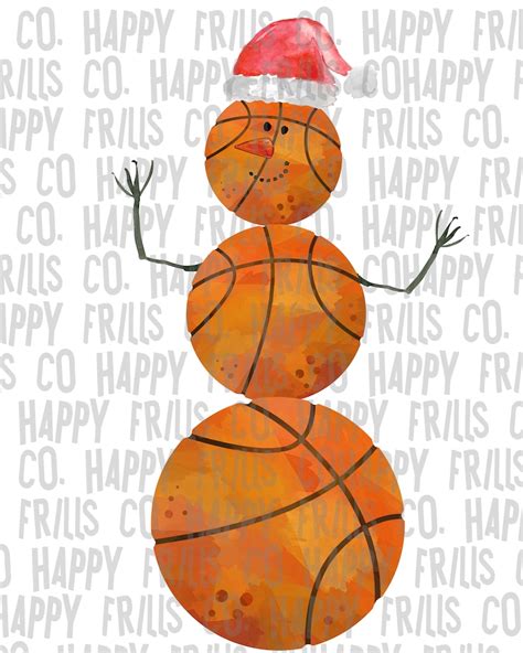 Basketball Snowman Christmas Digital Image Png Instant - Etsy