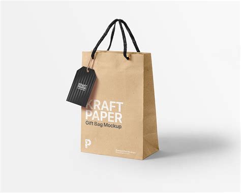 Free Kraft Paper Gift Bag Mockup | Mockuptree