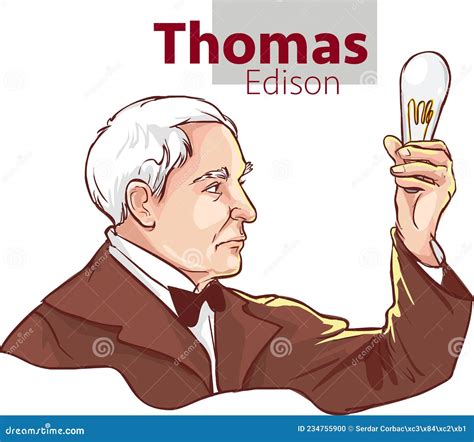 Thomas Alva Edison Cartoon Vector | CartoonDealer.com #179612363