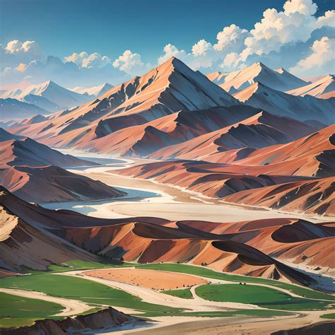 Xinjiang, China, landscape, mountain range, plateau - SeaArt AI