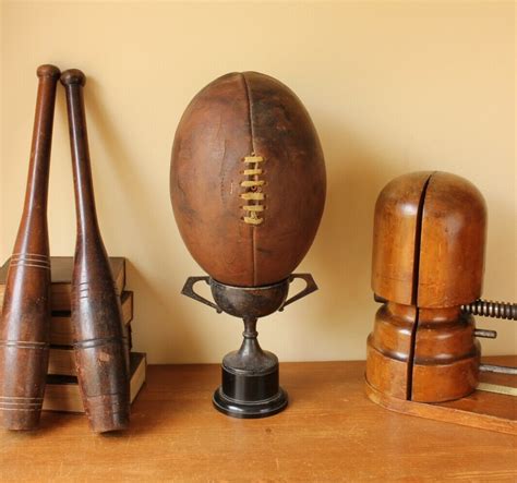 Leather Lace up Rugby Ball. Old Original 1950's Ball.