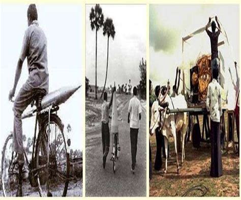 first rocket of isro was taken on cycle