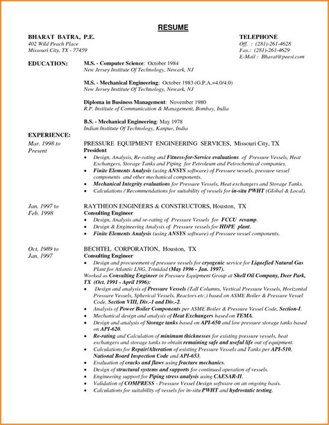 Resume Samples for Experienced Mechanical Engineers – williamson-ga.us