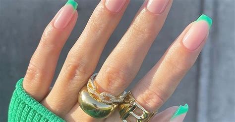 Green French Tip Nails Inspo Is Here For Your Next Salon Visit