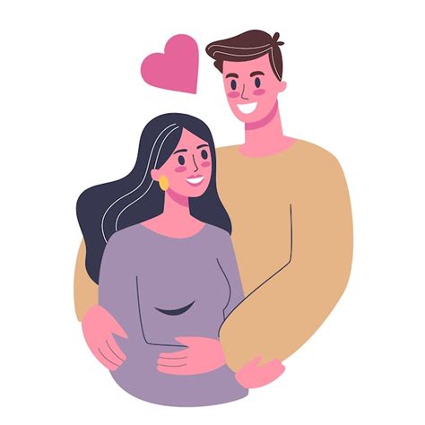 Premium Vector | Happy romantic couple portrait. man and woman on the ...