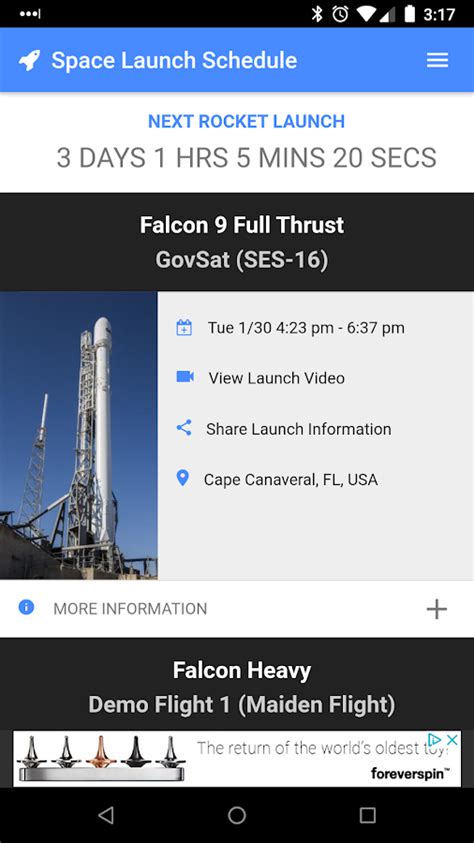 Space Launch Schedule - Android Apps on Google Play