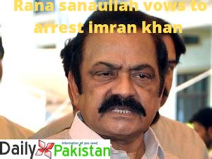 Interior Minister Rana Sanaullah vows to arrest Imran Khan in case ...