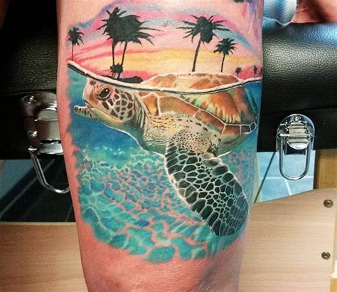 Realistic Sea Turtle Tattoo