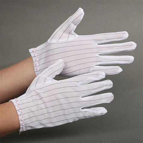 China White Double Sided Anti-static Glove Esd Gloves for Electronic Industry