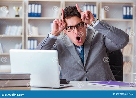 The Funny Businessman Clown Acting Silly in the Office Stock Image - Image of businessman ...